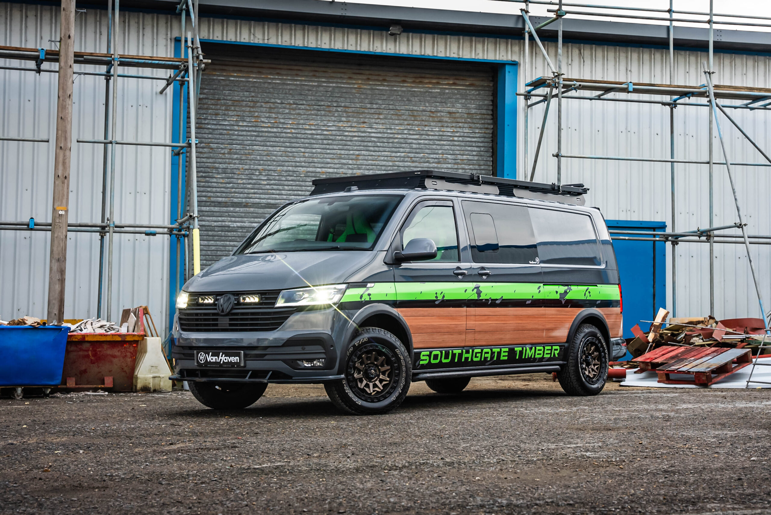 Trade-liveried Van Haven commercial Transporter