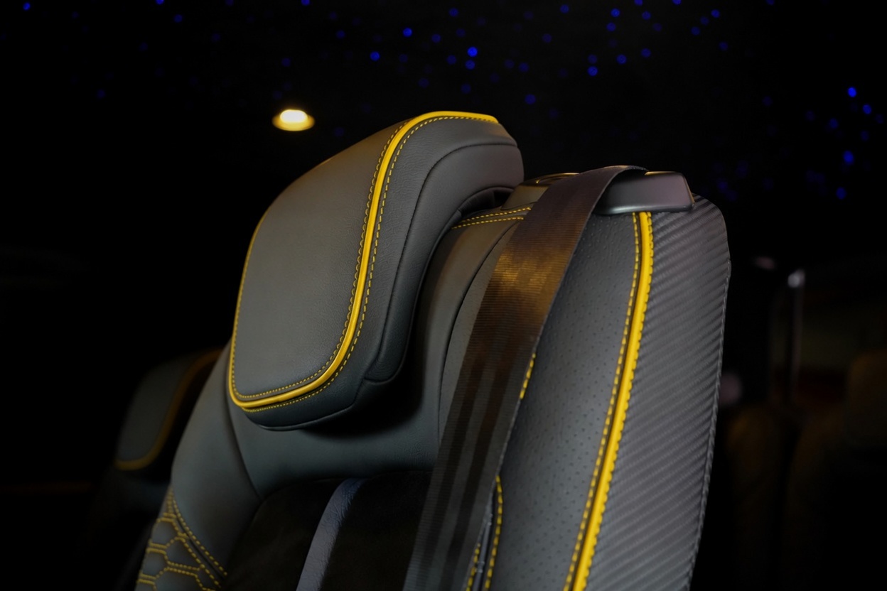Van Haven T7 cabin seat stitching under a starlight headlining