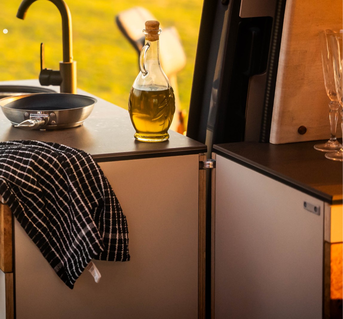 Van Haven camper kitchen with integrated sink and premium work surface